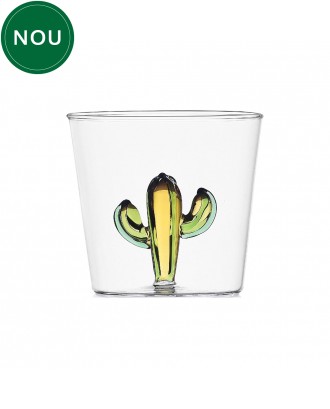 Pahar pentru apa, Cactus Green/Amber, 8 cm, Desert Plants - designer Alessandra Baldereschi - ICHENDORF